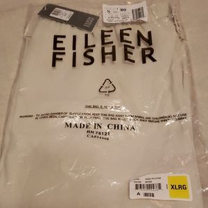 NWT Eileen Fisher wide leg silk georgette pants